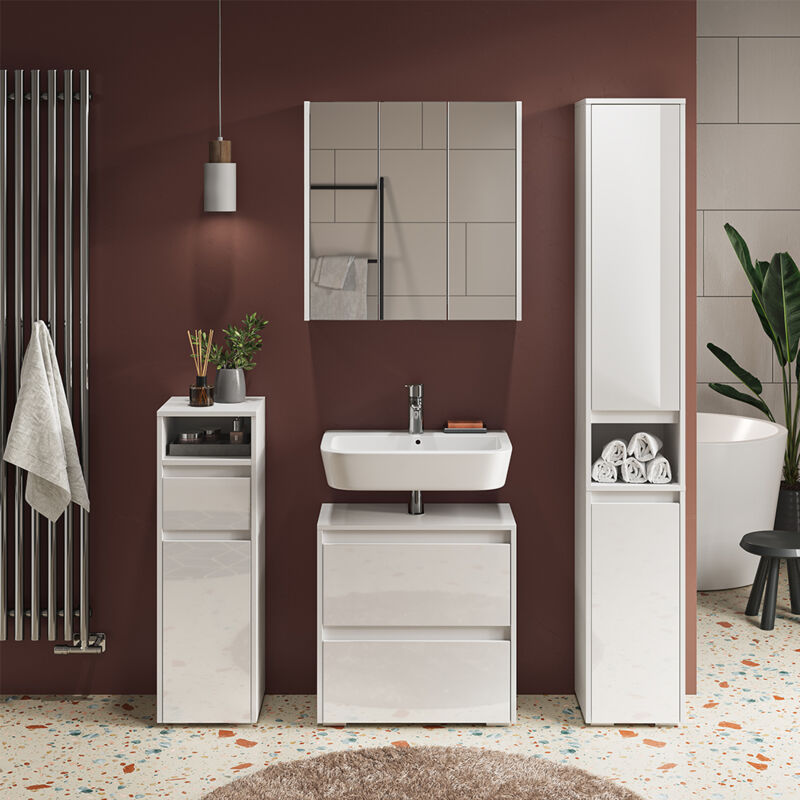 foto del prodotto mobiletto bagno majest, bianco, 30.2 x 96.3 cm vicco