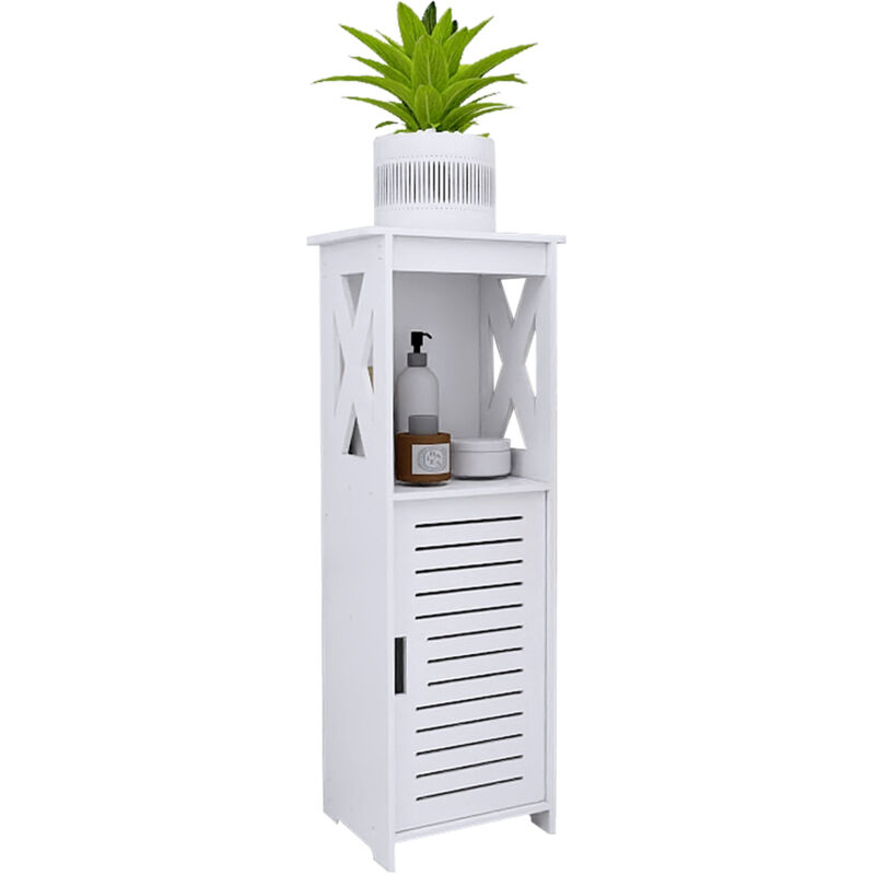 foto del prodotto mobiletto bagno mobiletto base bagno mensola a muro mensola bagno con ante 26x20x75cm bianco
