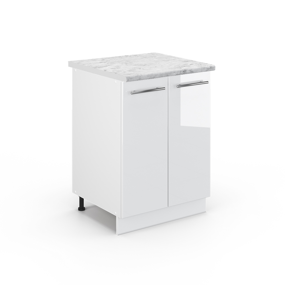 foto del prodotto mobiletto base cucina fame line, bianco lucido, 60 cm , pl marmo vicco