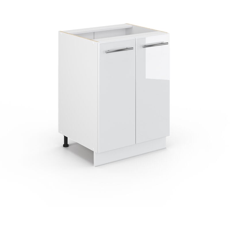 foto del prodotto mobiletto base cucina fame line, bianco lucido, 60 cm senza piano di lavoro, vicco