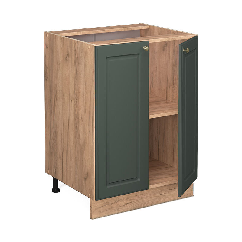 foto del prodotto mobiletto base cucina fame line, verde oro country house, 60 cm senza piano di lavoro vicco