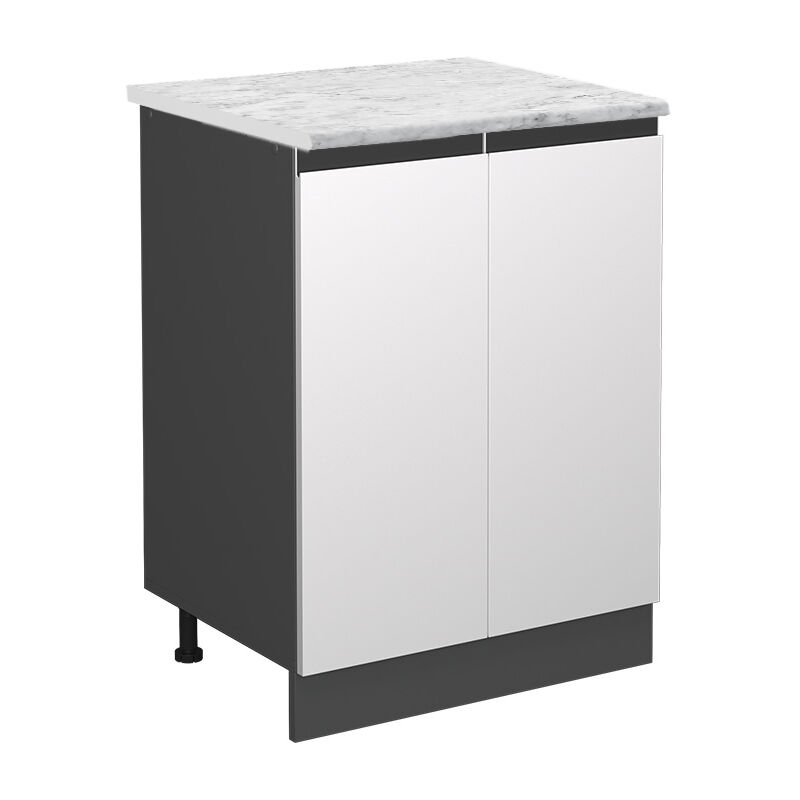 foto del prodotto mobiletto base cucina r line, bianco, 60 cm pl marmo, vicco