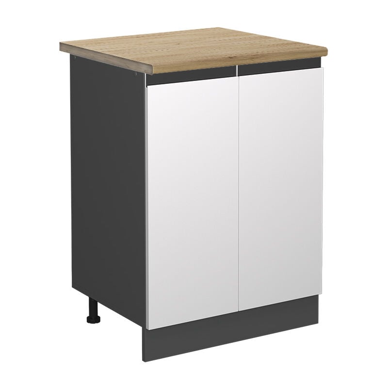 foto del prodotto mobiletto base cucina r line, bianco, 60 cm , pl rovere vicco