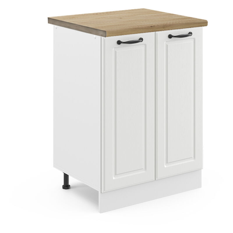 foto del prodotto mobiletto base cucina r line, bianco casa di campagna, 60 cm , pl rovere vicco