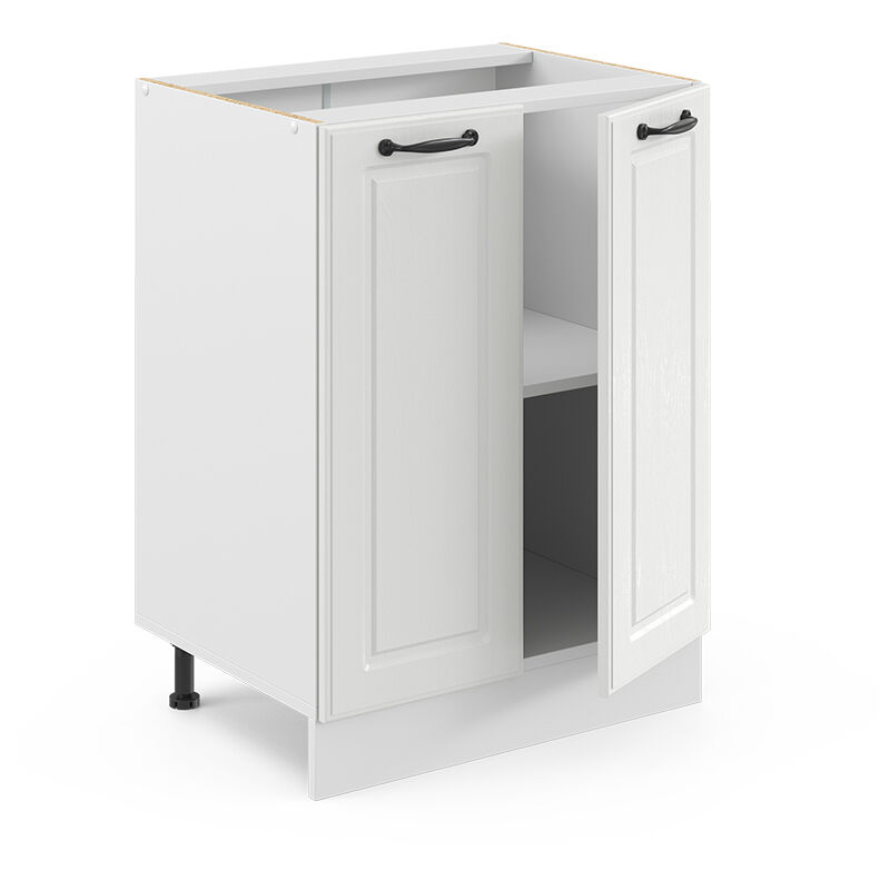 foto del prodotto mobiletto base cucina r line, bianco casa di campagna, 60 cm senza piano di lavoro vicco