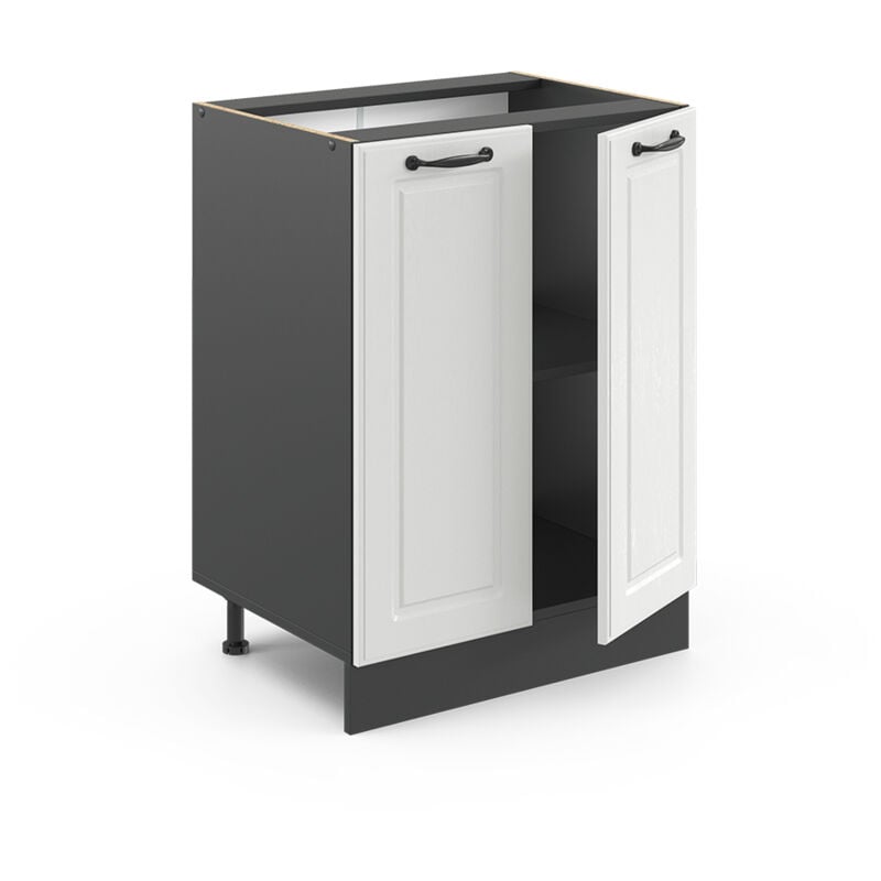 foto del prodotto mobiletto base cucina r line, bianco casa di campagna, 60 cm senza piano di lavoro vicco