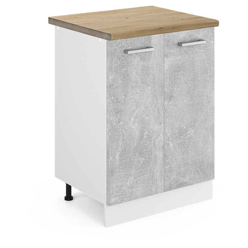 foto del prodotto mobiletto base cucina r line, calcestruzzo, 60 cm , pl rovere, vicco