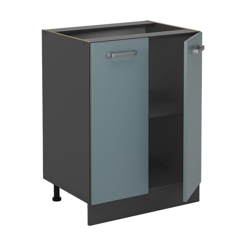 foto del prodotto mobiletto base cucina r line, grigio blu, 60 cm senza piano di lavoro vicco