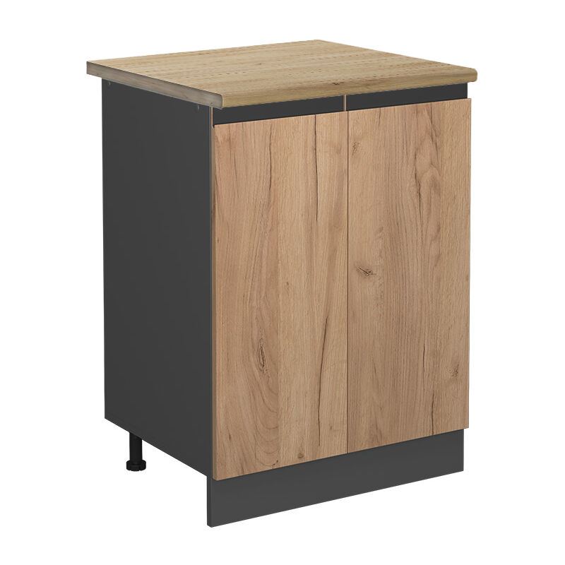 foto del prodotto mobiletto base cucina r line, quercia dorata, 60 cm , pl rovere vicco