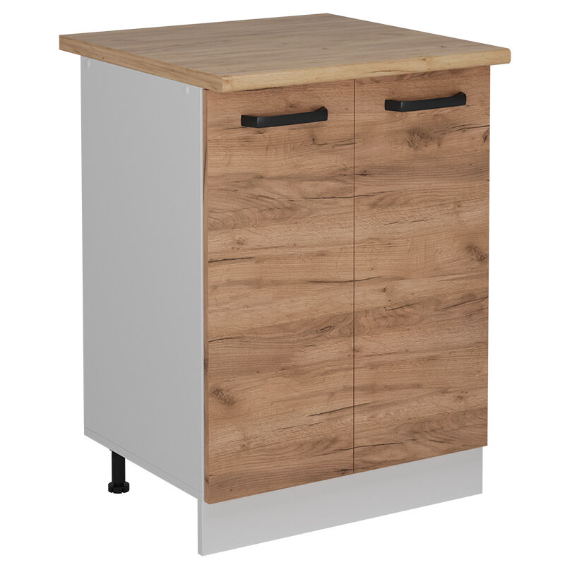 foto del prodotto mobiletto base cucina r line, quercia dorata, 60 cm pl rovere vicco