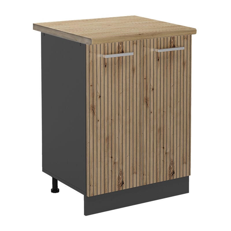 foto del prodotto mobiletto base cucina r line, rovere artigianale, 60 cm , pl rovere, vicco