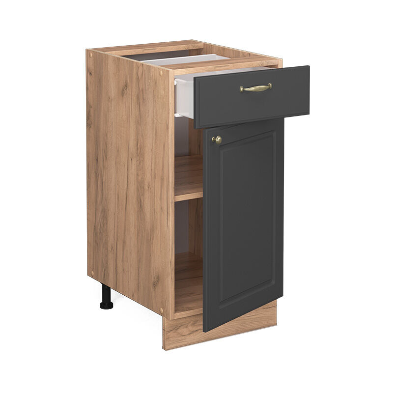 foto del prodotto mobiletto base per cucina fame line, antracite oro, 40 cm senza piano di lavoro vicco