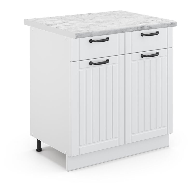 foto del prodotto mobiletto base per cucina fame line, bianco casa di campagna, 80 cm , pl marmo vicco
