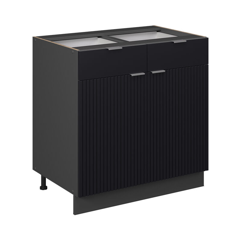 foto del prodotto mobiletto base per cucina fame line, nero a righe, 80 cm senza piano di lavoro vicco