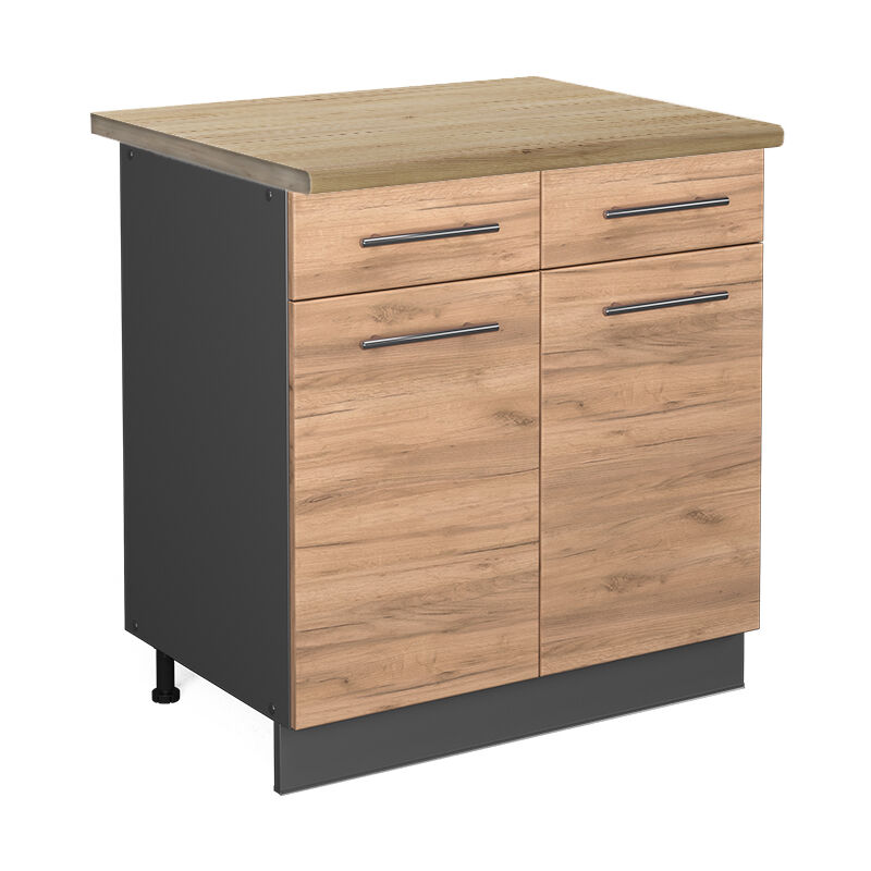 foto del prodotto mobiletto base per cucina fame line, quercia dorata, 80 cm , pl rovere vicco