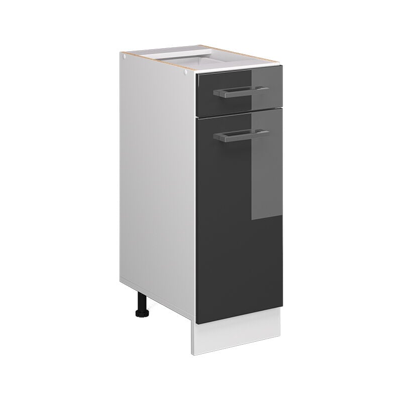 foto del prodotto mobiletto base per cucina r line, antracite lucido, 30 cm senza piano di lavoro, vicco