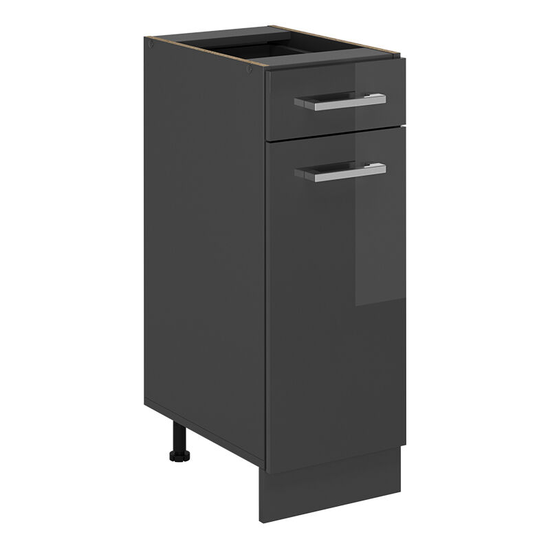 foto del prodotto mobiletto base per cucina r line, antracite lucido, 30 cm senza piano di lavoro vicco