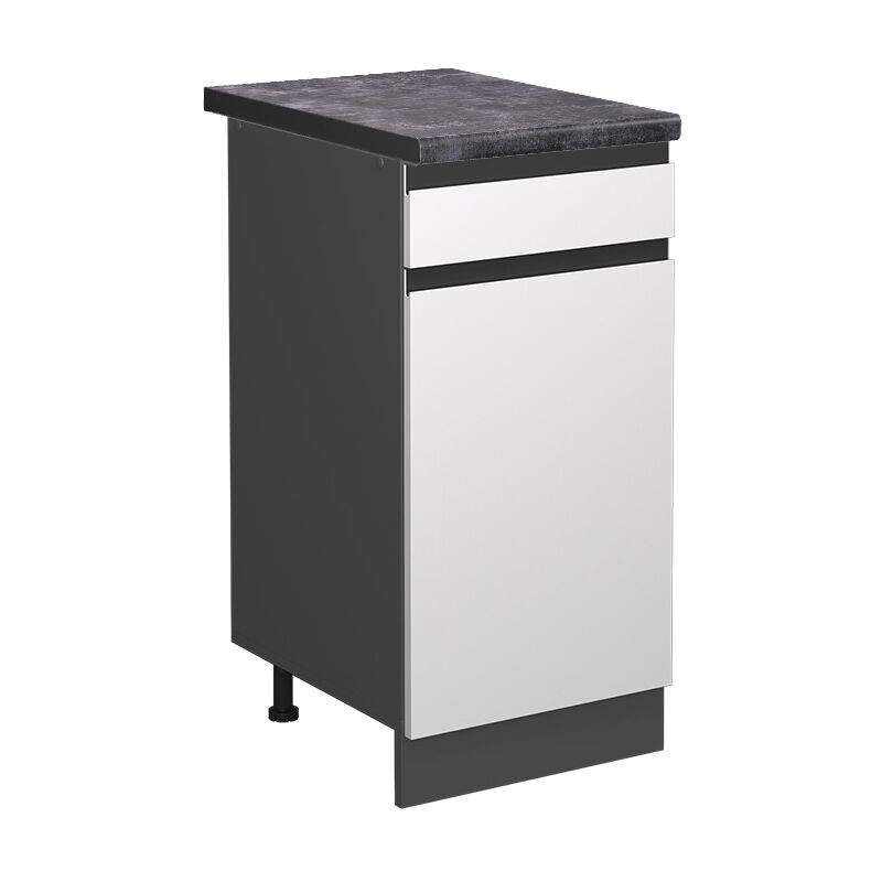 foto del prodotto mobiletto base per cucina r line, bianco, 40 cm , pl antracite vicco