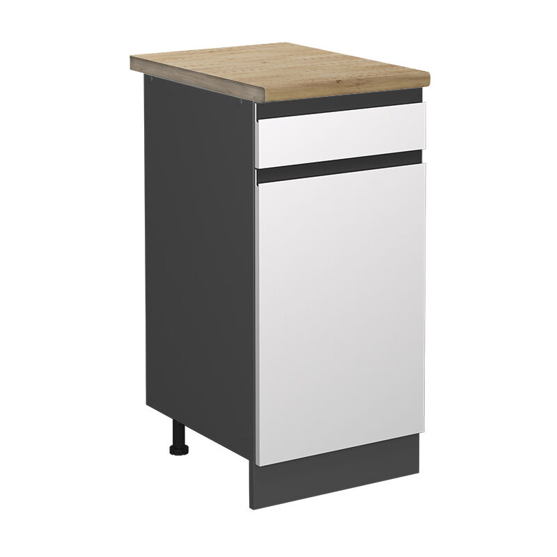 foto del prodotto mobiletto base per cucina r line, bianco, 40 cm , pl rovere vicco