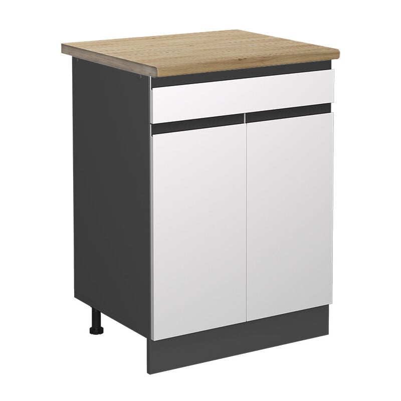 foto del prodotto mobiletto base per cucina r line, bianco, 60 cm , pl rovere vicco