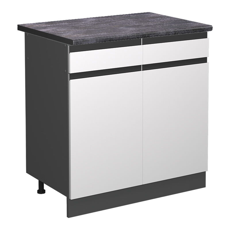 foto del prodotto mobiletto base per cucina r line, bianco, 80 cm , pl antracite vicco