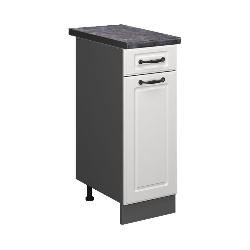 foto del prodotto mobiletto base per cucina r line, bianco casa di campagna, 30 cm , pl antracite vicco