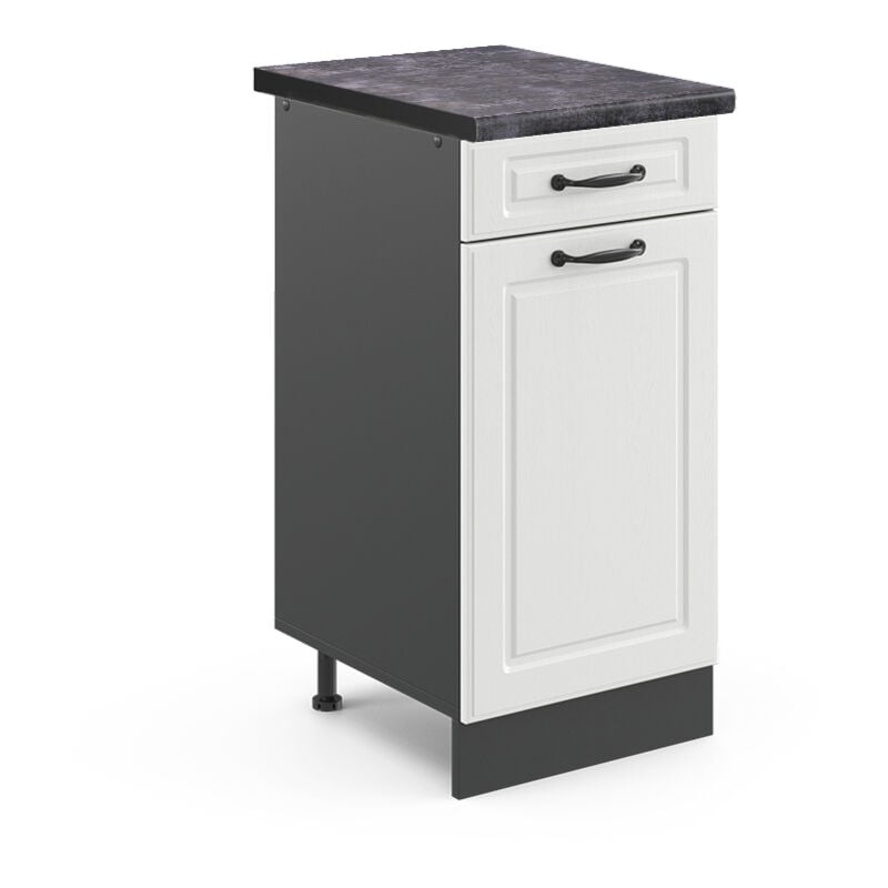 foto del prodotto mobiletto base per cucina r line, bianco casa di campagna, 40 cm , pl antracite vicco