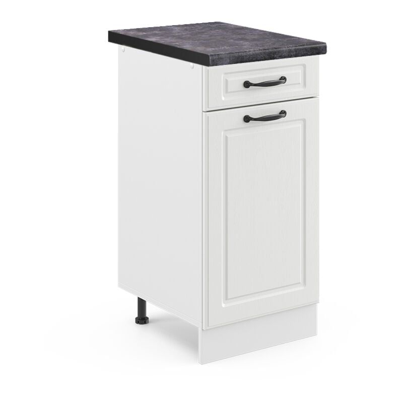 foto del prodotto mobiletto base per cucina r line, bianco casa di campagna, 40 cm , pl antracite vicco