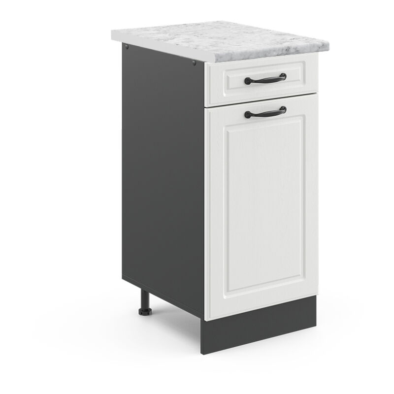 foto del prodotto mobiletto base per cucina r line, bianco casa di campagna, 40 cm , pl marmo vicco