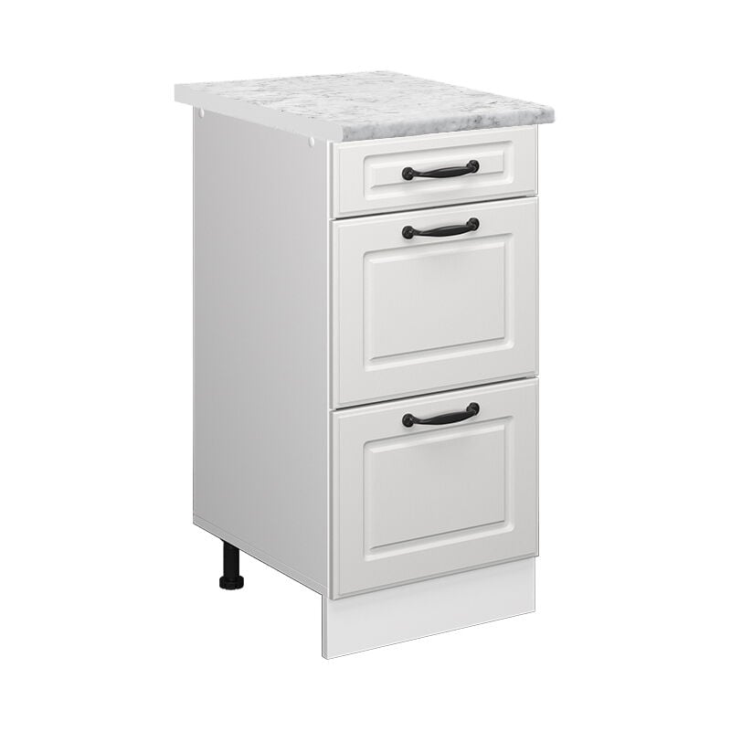 foto del prodotto mobiletto base per cucina r line, bianco casa di campagna, 40 cm pl marmo vicco