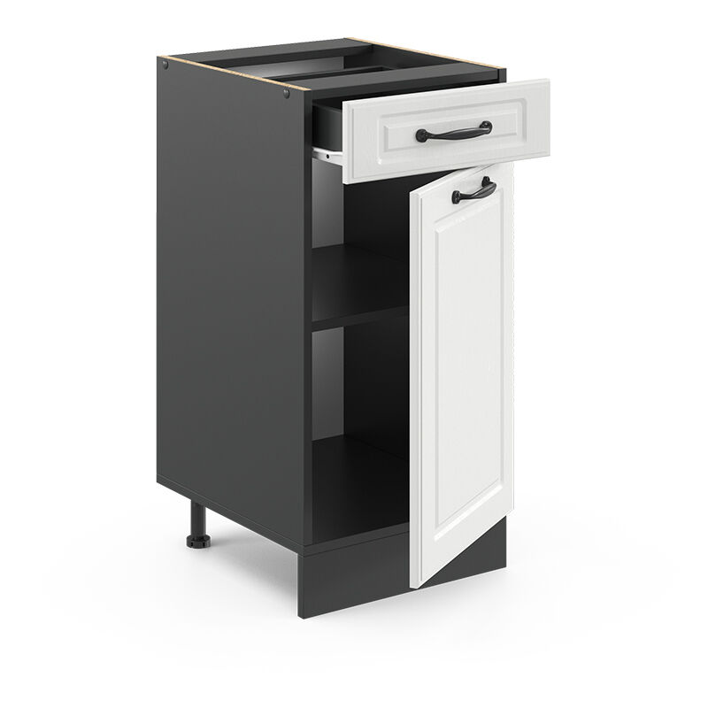 foto del prodotto mobiletto base per cucina r line, bianco casa di campagna, 40 cm senza piano di lavoro vicco