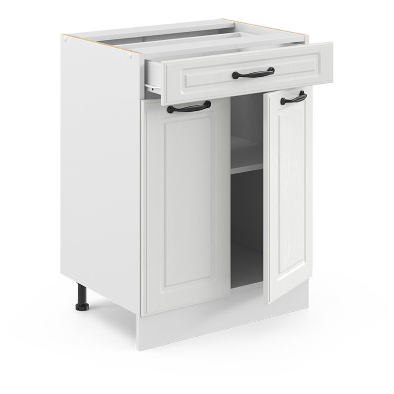 foto del prodotto mobiletto base per cucina r line, bianco casa di campagna, 60 cm con cassetto, senza piano di lavoro vicco