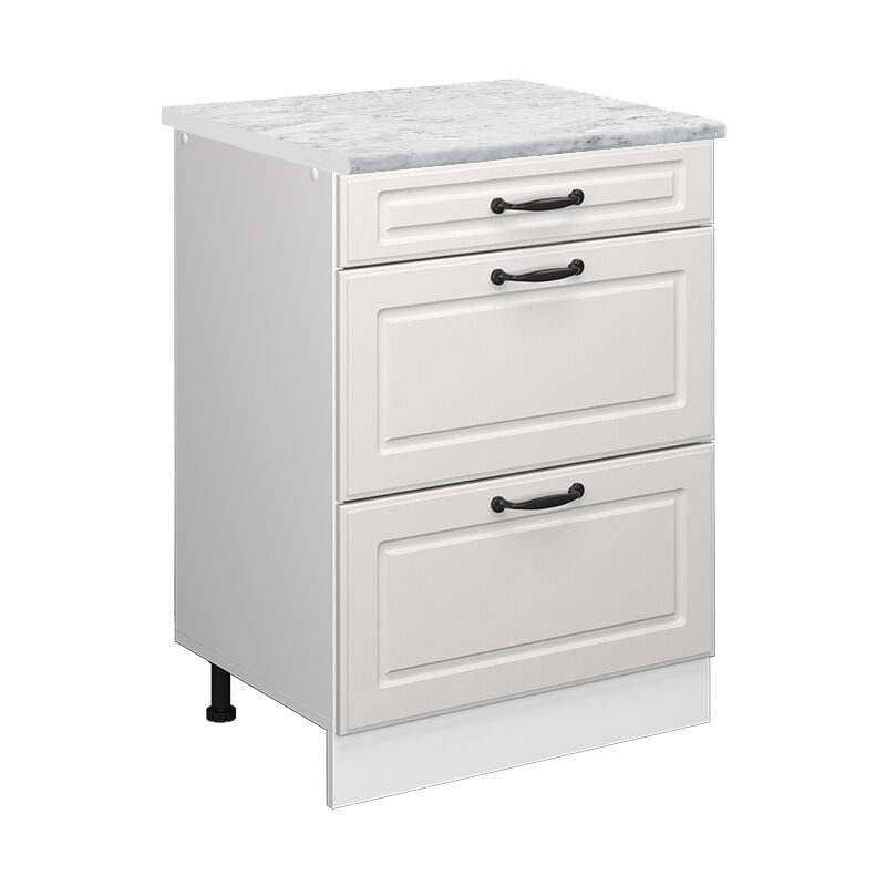foto del prodotto mobiletto base per cucina r line, bianco casa di campagna, 60 cm pl marmo vicco