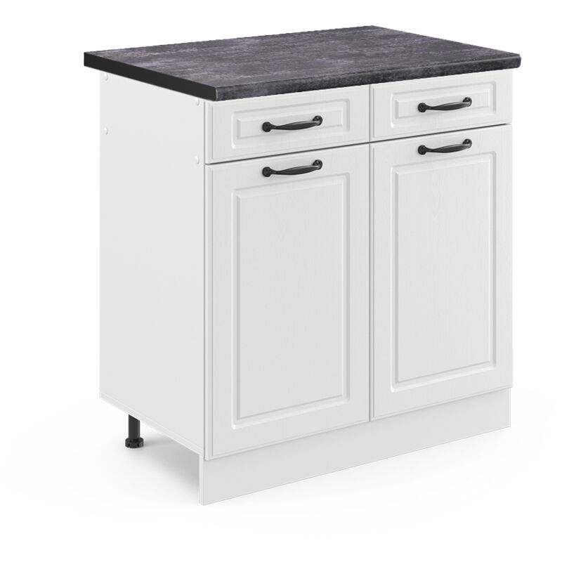foto del prodotto mobiletto base per cucina r line, bianco casa di campagna, 80 cm , pl antracite vicco