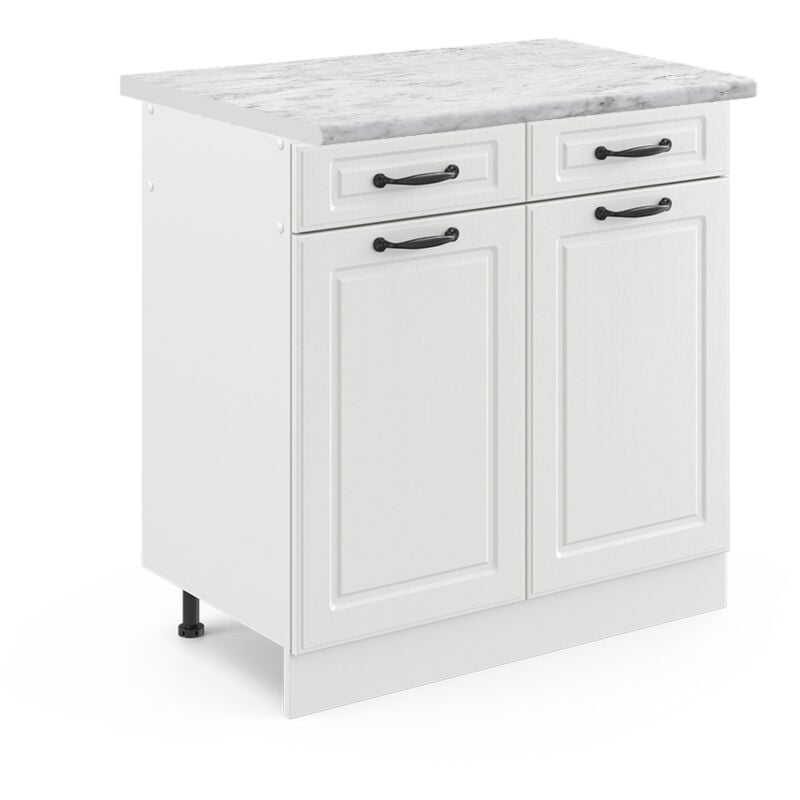 foto del prodotto mobiletto base per cucina r-line, bianco casa di campagna, 80 cm , pl marmo vicco
