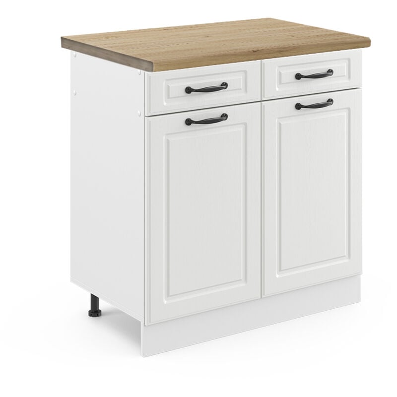 foto del prodotto mobiletto base per cucina r line, bianco casa di campagna, 80 cm , pl rovere vicco