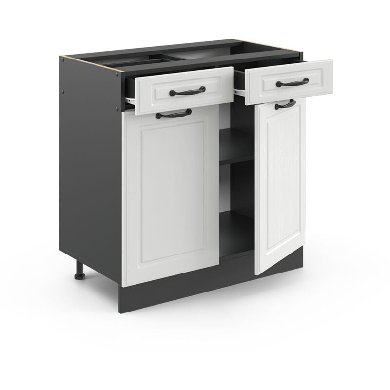 foto del prodotto mobiletto base per cucina r line, bianco casa di campagna, 80 cm senza piano di lavoro vicco