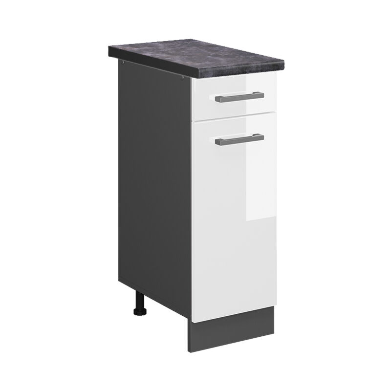 foto del prodotto mobiletto base per cucina r line, bianco lucido, 30 cm , pl antracite vicco