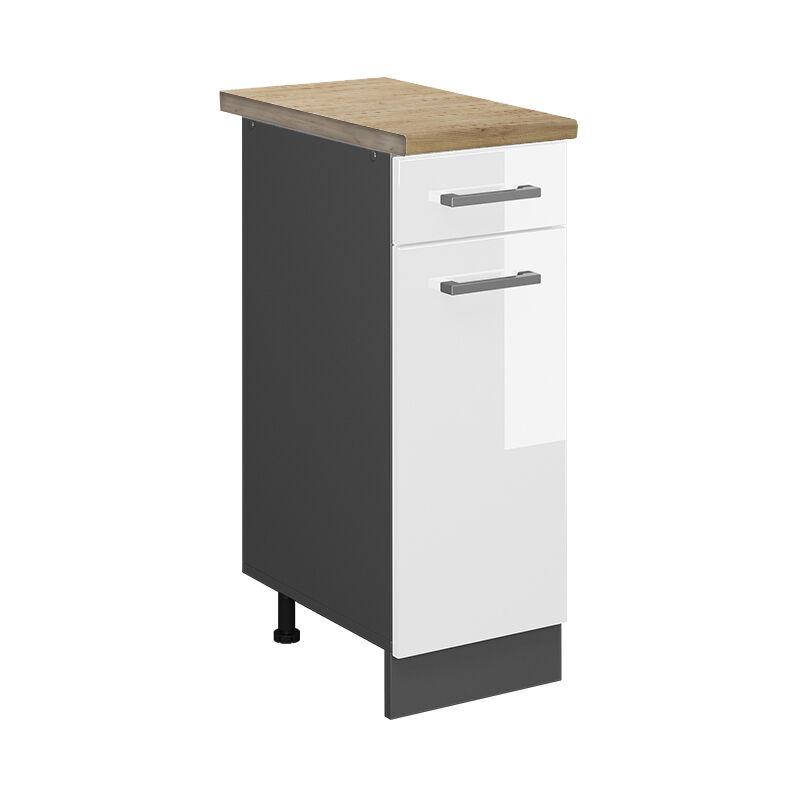 foto del prodotto mobiletto base per cucina r line, bianco lucido, 30 cm , pl rovere, vicco
