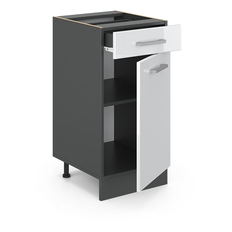 foto del prodotto mobiletto base per cucina r line, bianco lucido, 40 cm senza piano di lavoro vicco