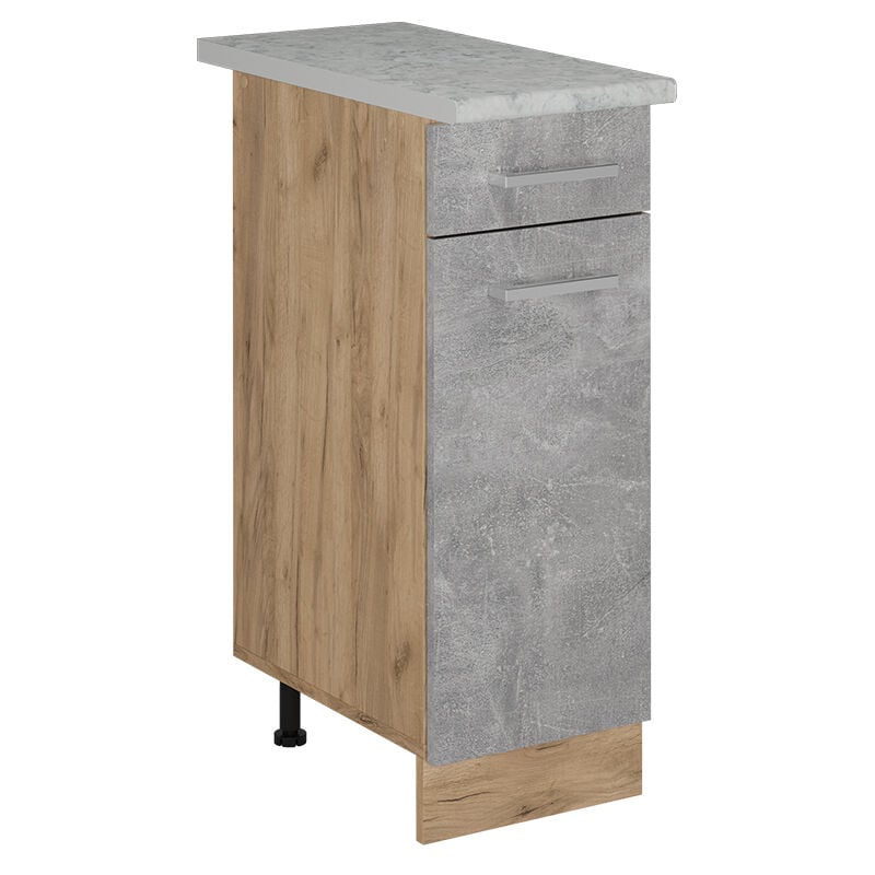 foto del prodotto mobiletto base per cucina r line, calcestruzzo, 30 cm pl marmo vicco