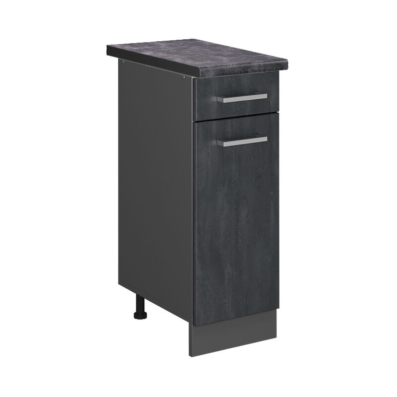foto del prodotto mobiletto base per cucina r line, calcestruzzo nero, 30 cm pl antracite vicco
