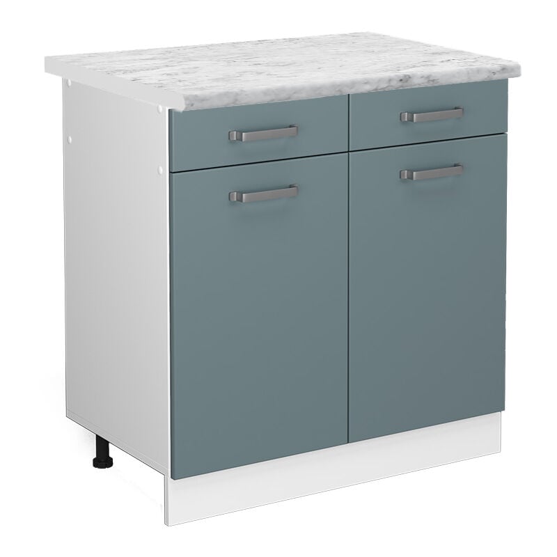 foto del prodotto mobiletto base per cucina r line, grigio blu, 80 cm , pl marmo, vicco