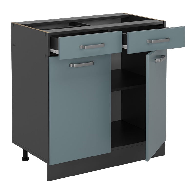 foto del prodotto mobiletto base per cucina r line, grigio blu, 80 cm senza piano di lavoro vicco