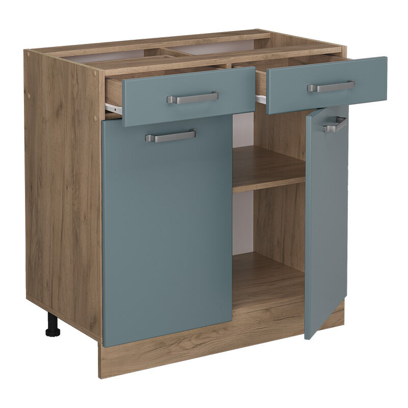 foto del prodotto mobiletto base per cucina r line, grigio blu, 80 cm senza piano di lavoro vicco