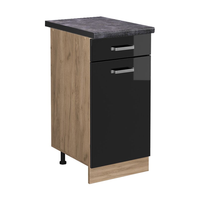 foto del prodotto mobiletto base per cucina r line, nero lucido, 40 cm , pl antracite, vicco