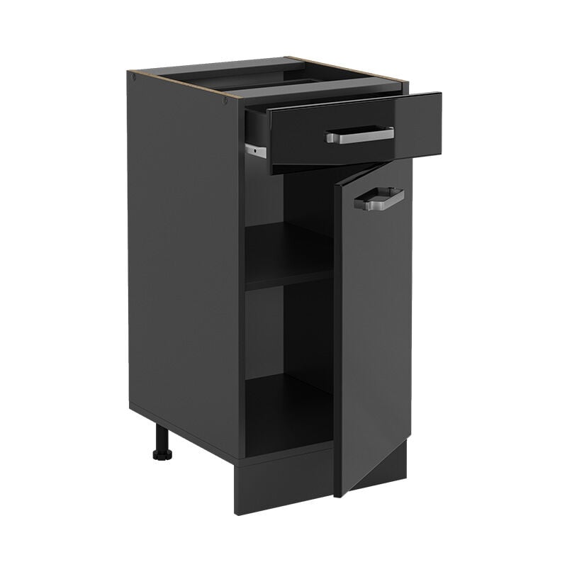 foto del prodotto mobiletto base per cucina r line, nero lucido, 40 cm senza piano di lavoro vicco