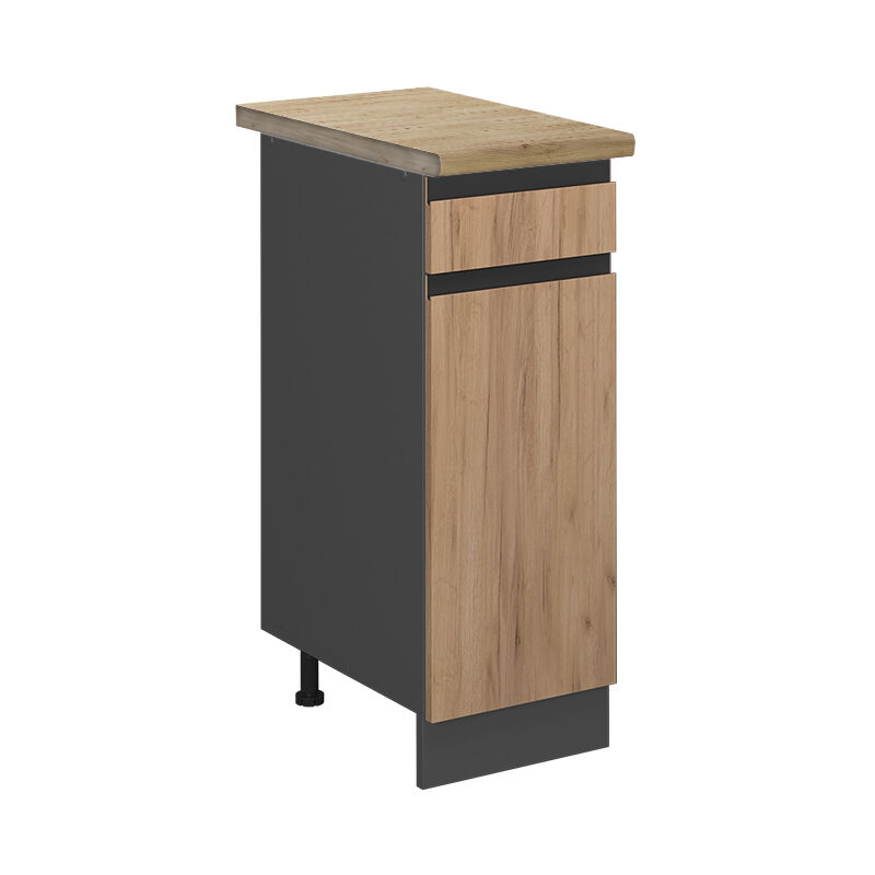 foto del prodotto mobiletto base per cucina r line, quercia dorata, 30 cm , pl rovere vicco