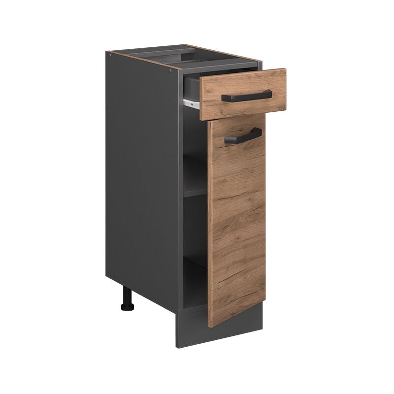 foto del prodotto mobiletto base per cucina r line, quercia dorata, 30 cm senza piano di lavoro vicco