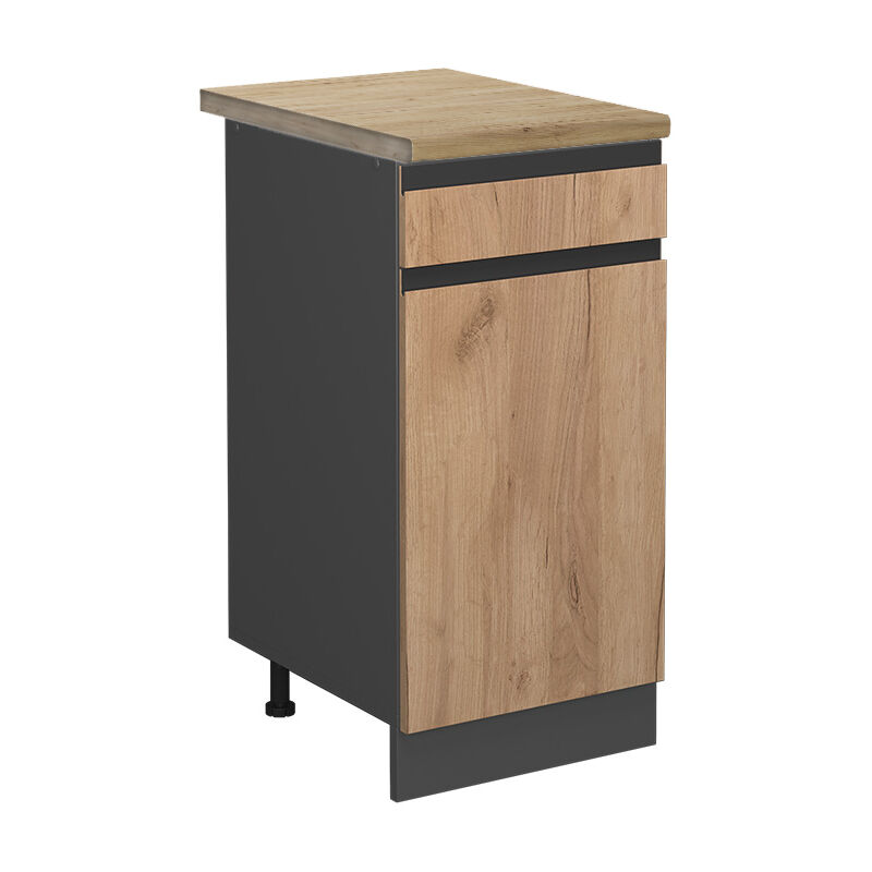 foto del prodotto mobiletto base per cucina r line, quercia dorata, 40 cm , pl rovere vicco